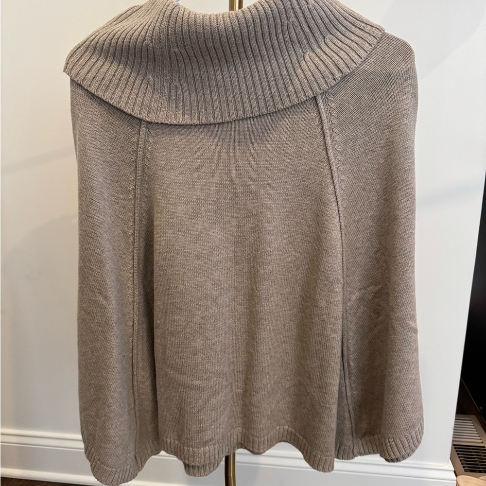 BCBG Paris Taupe Women's Cape Sweater